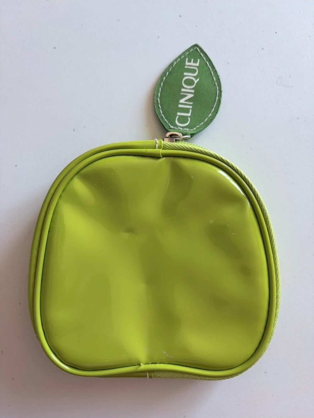 Clinique Bright Green Leaf Zipper Cosmetic Case